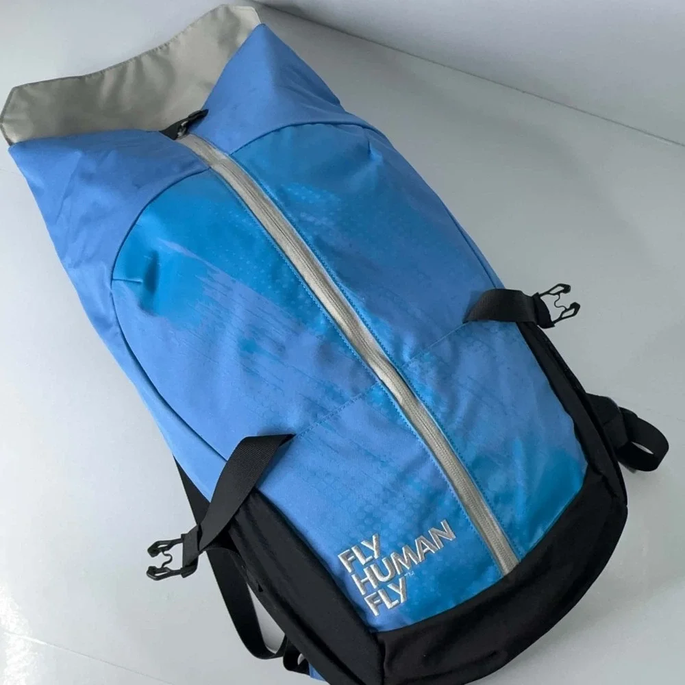 HOKA Fly Human Fly Roll Top Backpack Blue Black Running Hiking Travel Bag 20L